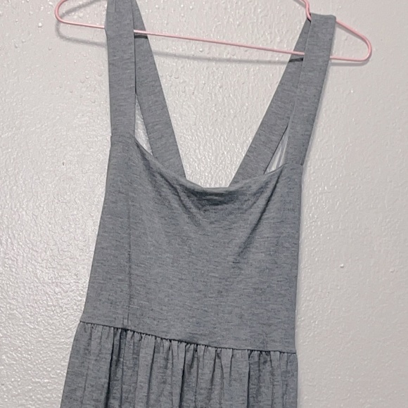 Express Heather Grey Jersey Maxi Halter Dress Wide Crisscross Straps Women Small - Picture 3 of 15